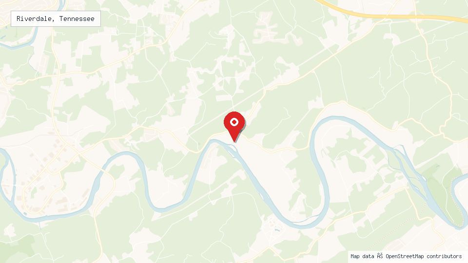 Street map of Riverdale, Tennessee with location pin