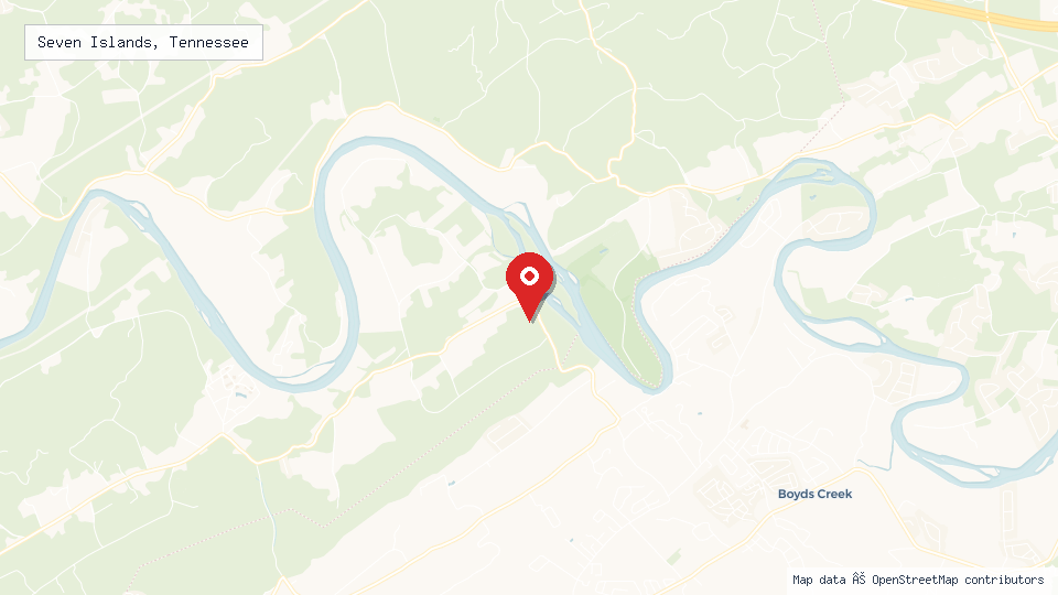 Street map of Seven Islands, Tennessee with location pin