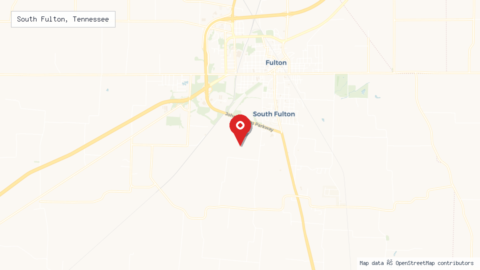 Street map of South Fulton, Tennessee with location pin