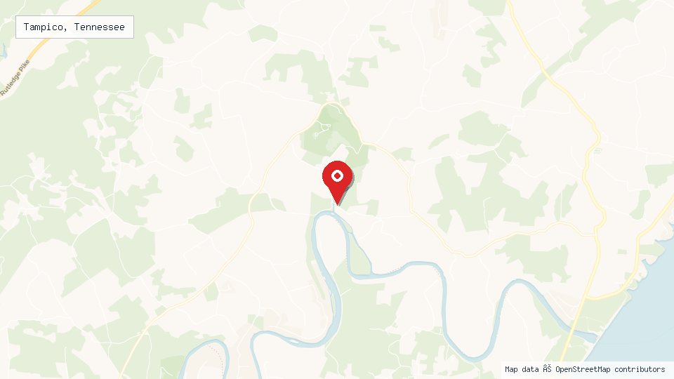 Street map of Tampico, Tennessee with location pin