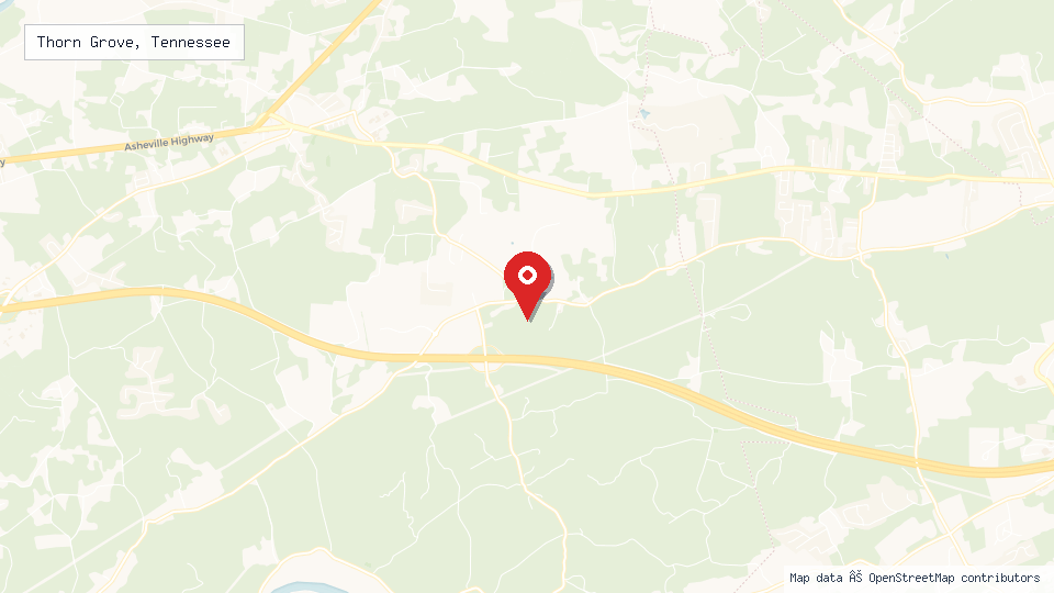 Street map of Thorn Grove, Tennessee with location pin