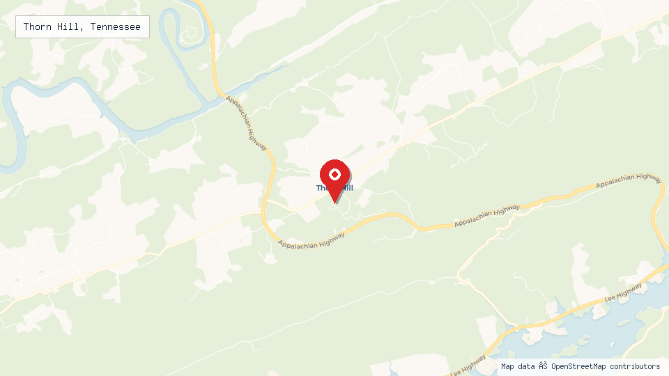 Street map of Thorn Hill, Tennessee with location pin