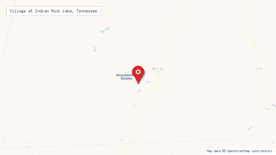 Street map of Village at Indian Rock Lake, Tennessee with location pin