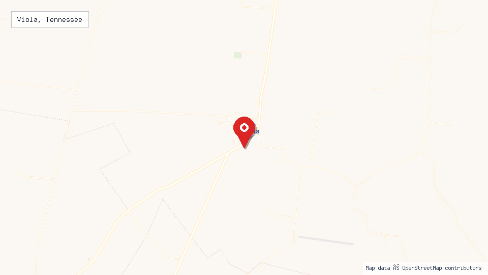 Street map of Viola, Tennessee with location pin