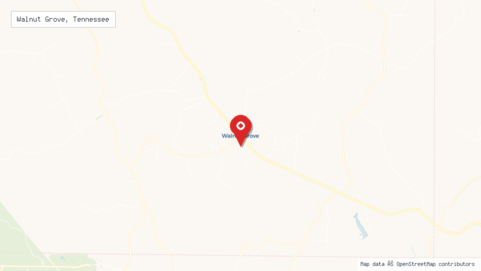 Street map of Walnut Grove, Tennessee with location pin