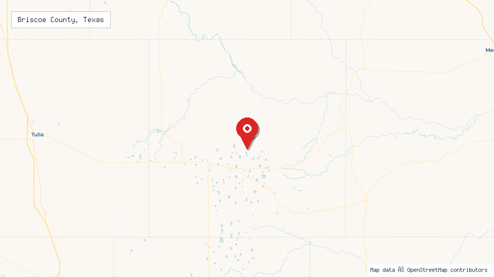 Street map of Briscoe County, Texas with location pin