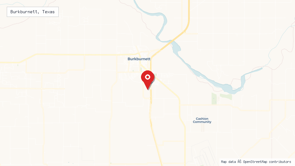 Street map of Burkburnett, Texas with location pin