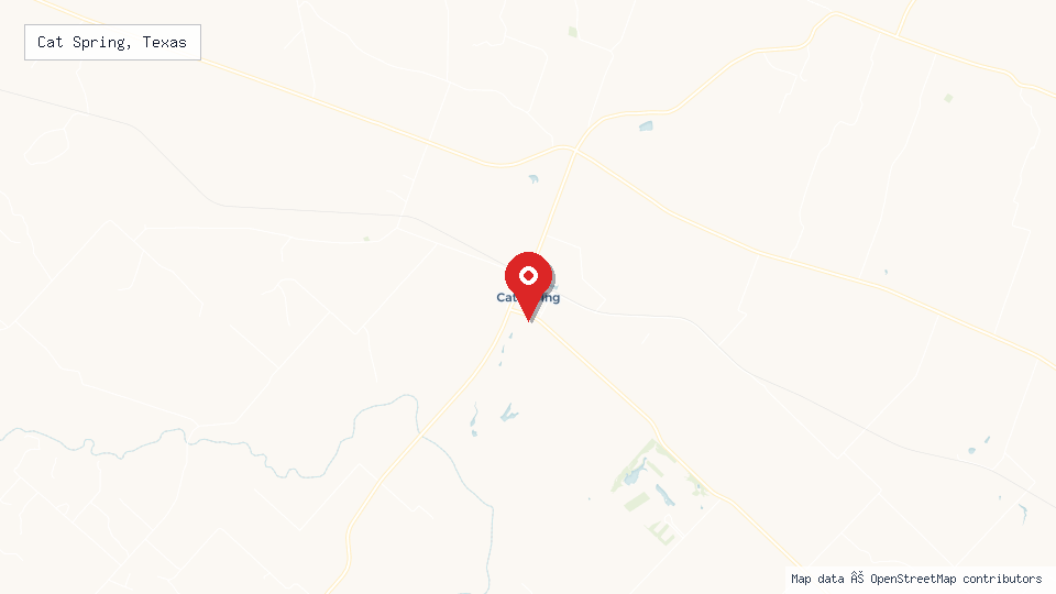 Street map of Cat Spring, Texas with location pin
