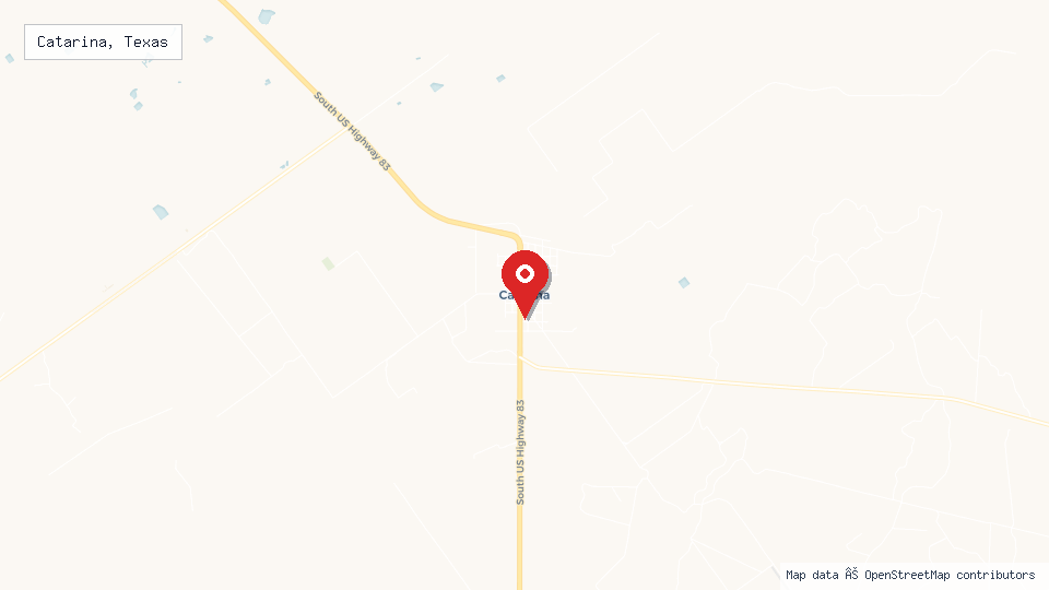 Street map of Catarina, Texas with location pin