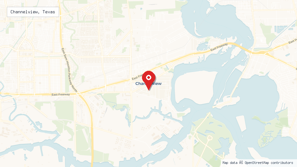 Street map of Channelview, Texas with location pin