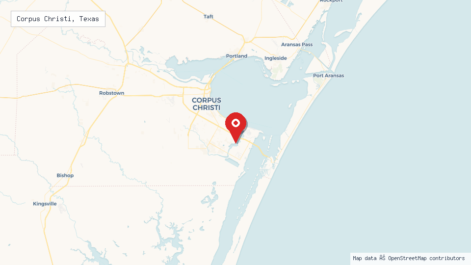 Street map of Corpus Christi, Texas with location pin