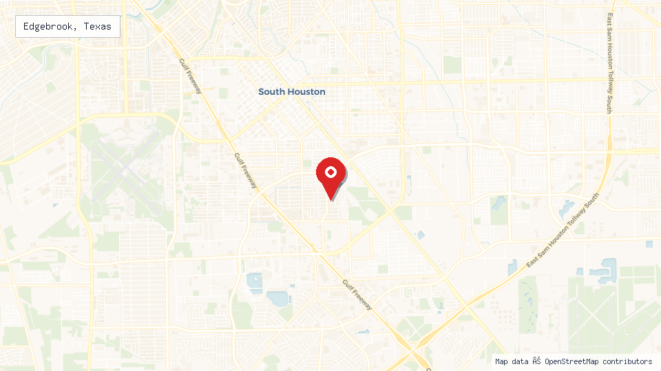 Street map of Edgebrook, Texas with location pin