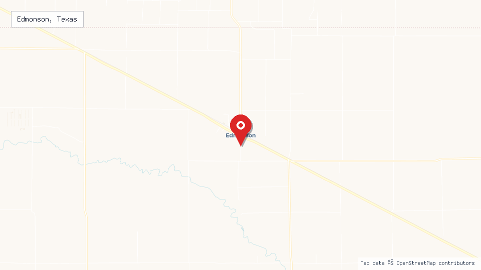 Street map of Edmonson, Texas with location pin