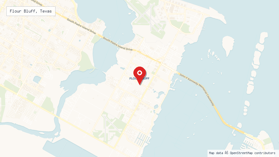 Street map of Flour Bluff, Texas with location pin