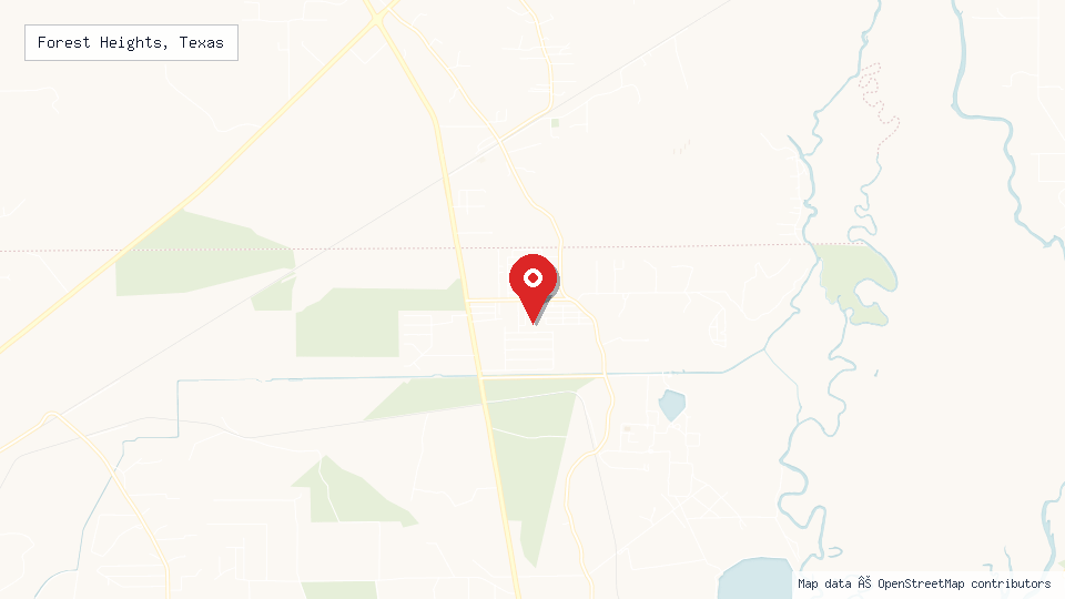 Street map of Forest Heights, Texas with location pin