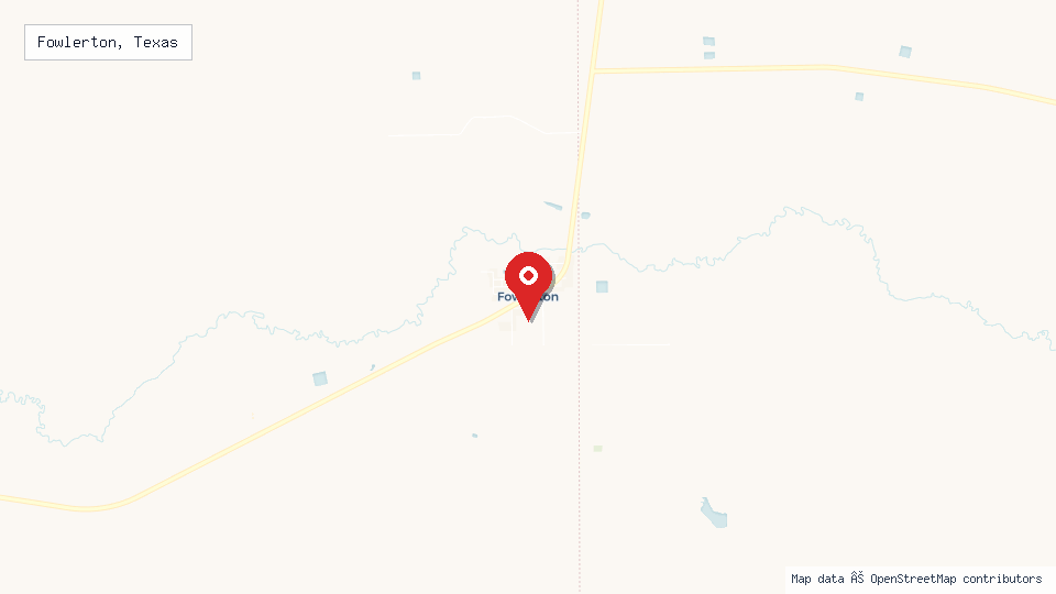 Street map of Fowlerton, Texas with location pin
