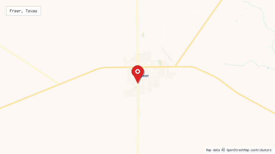 Street map of Freer, Texas with location pin