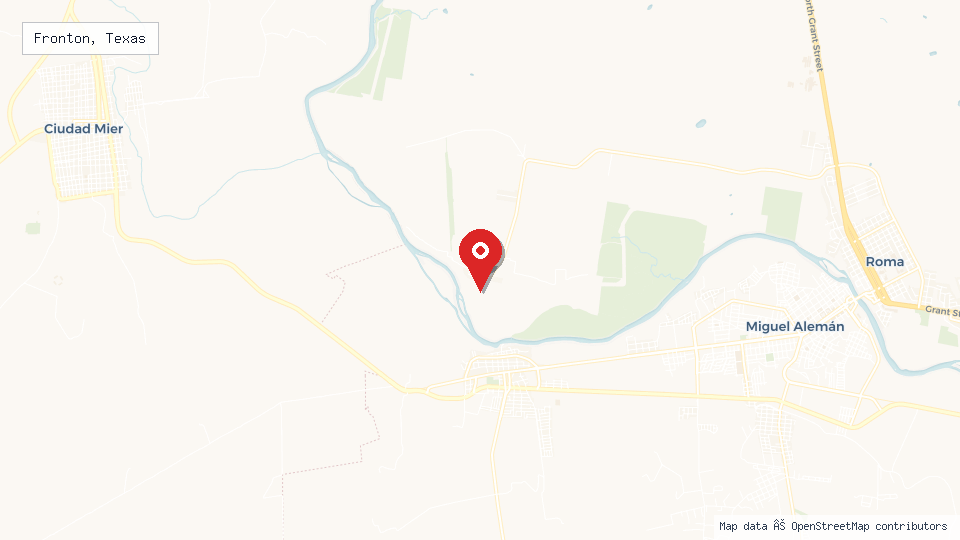 Street map of Fronton, Texas with location pin
