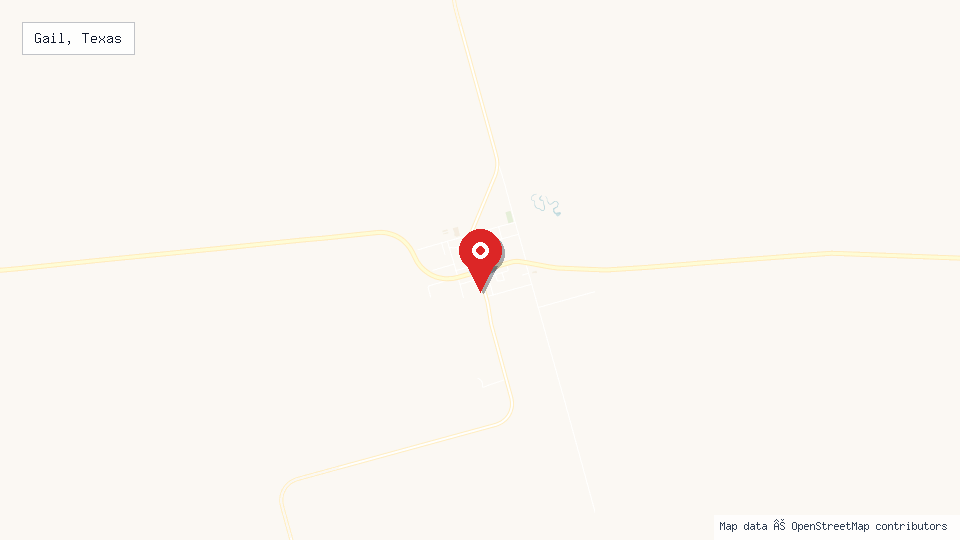 Street map of Gail, Texas with location pin