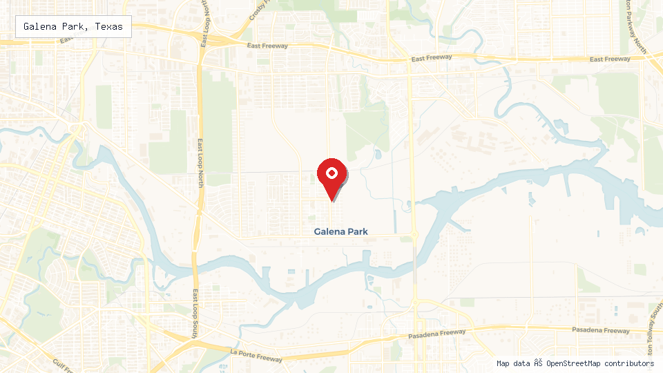 Street map of Galena Park, Texas with location pin