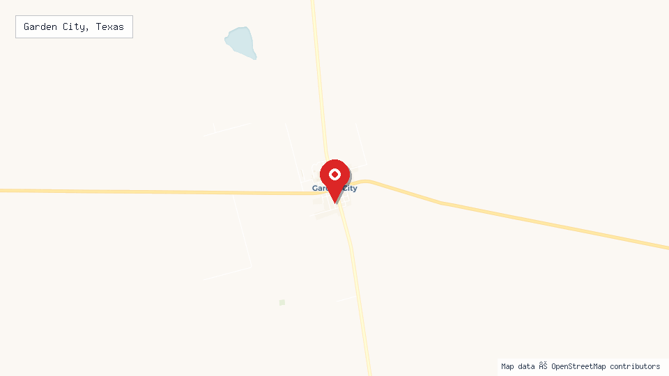Street map of Garden City, Texas with location pin