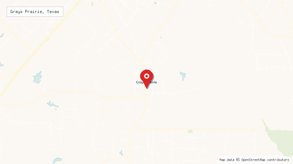 Street map of Grays Prairie, Texas with location pin