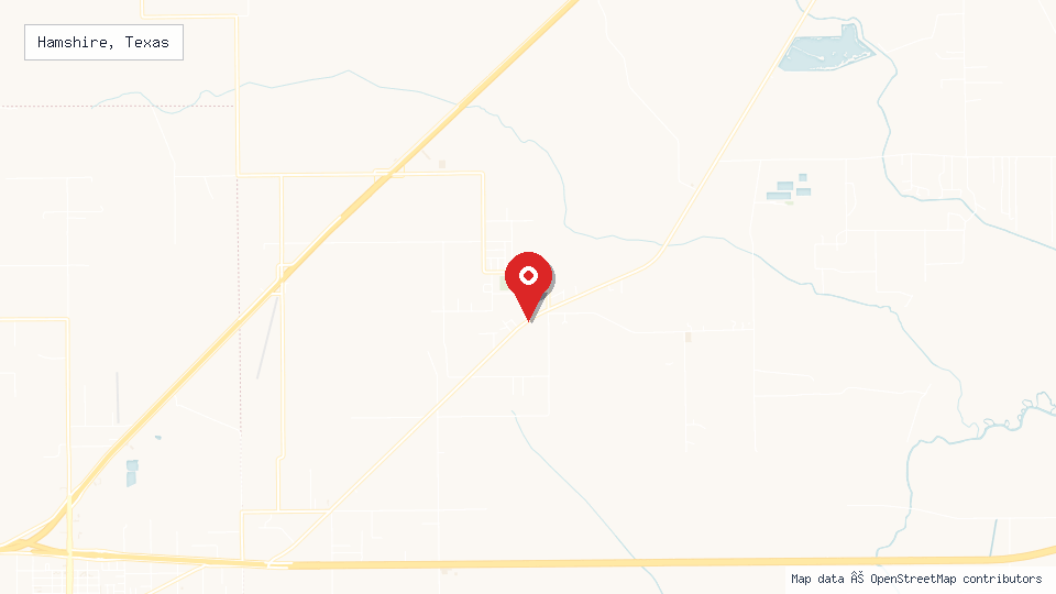 Street map of Hamshire, Texas with location pin