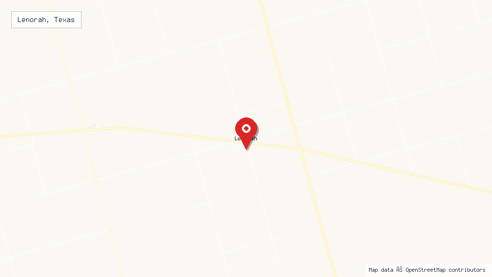 Street map of Lenorah, Texas with location pin