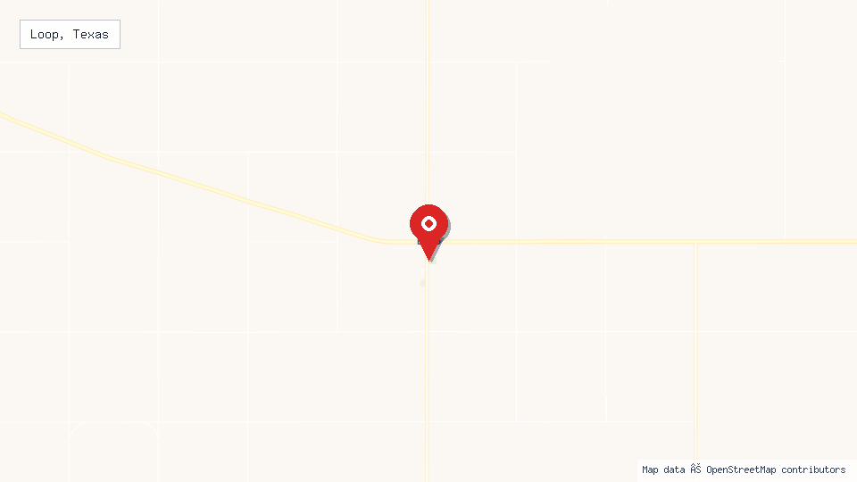 Street map of Loop, Texas with location pin