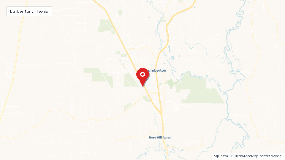 Street map of Lumberton, Texas with location pin