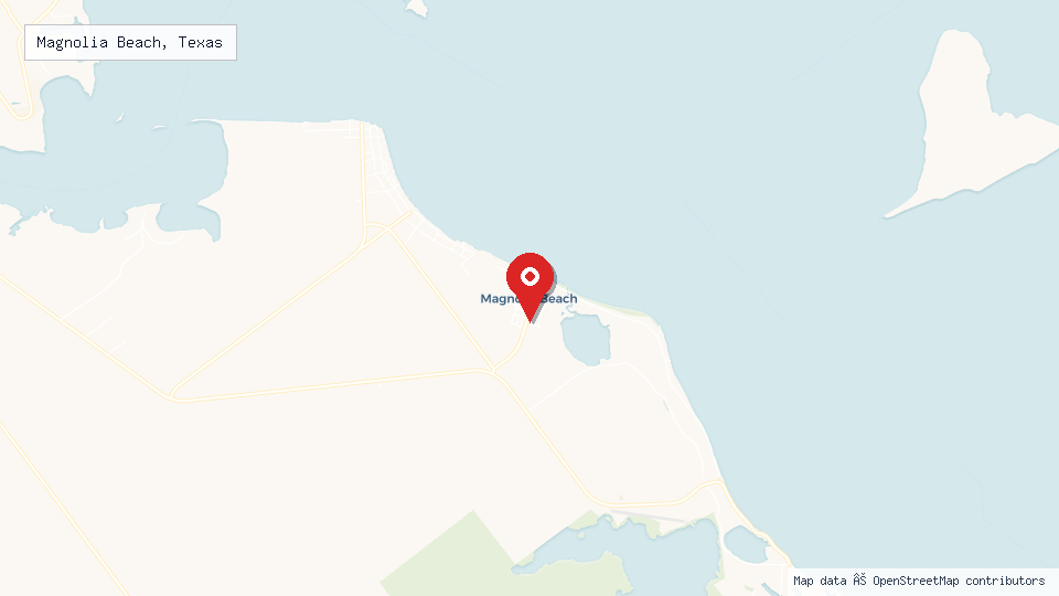 Street map of Magnolia Beach, Texas with location pin