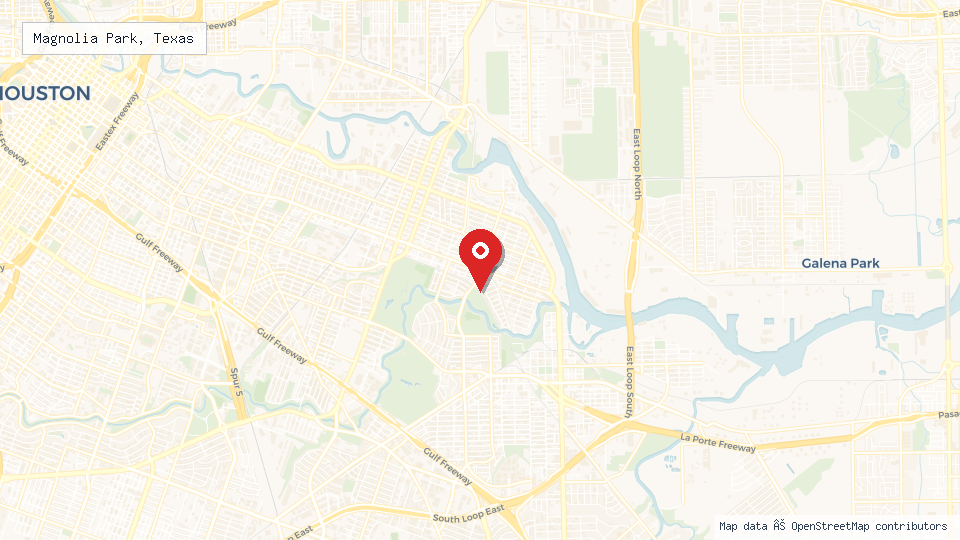 Street map of Magnolia Park, Texas with location pin