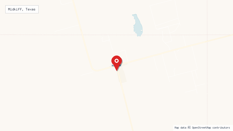 Street map of Midkiff, Texas with location pin