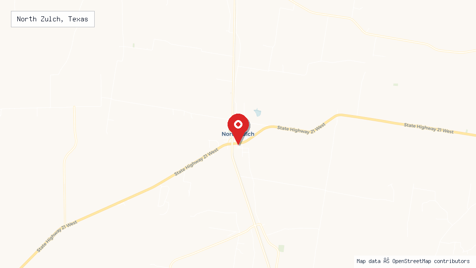 Street map of North Zulch, Texas with location pin