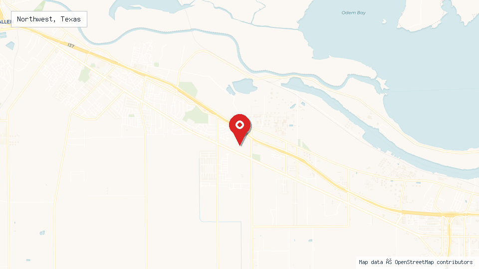 Street map of Northwest, Texas with location pin
