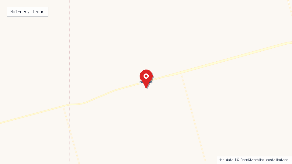 Street map of Notrees, Texas with location pin