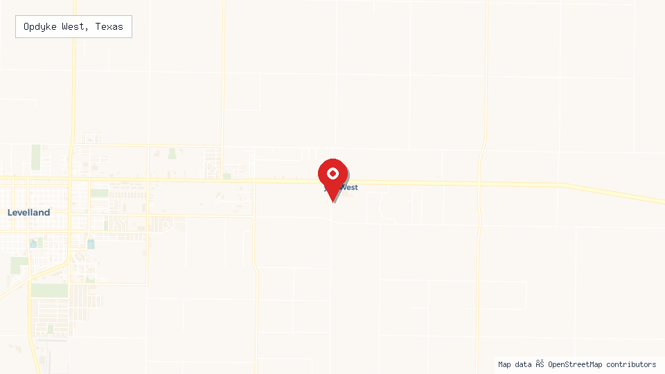 Street map of Opdyke West, Texas with location pin