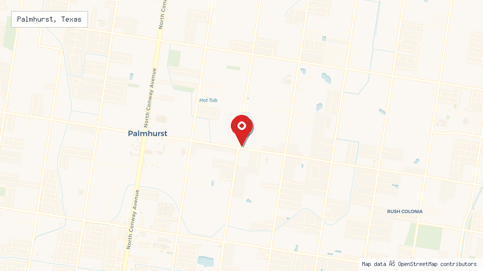 Street map of Palmhurst, Texas with location pin