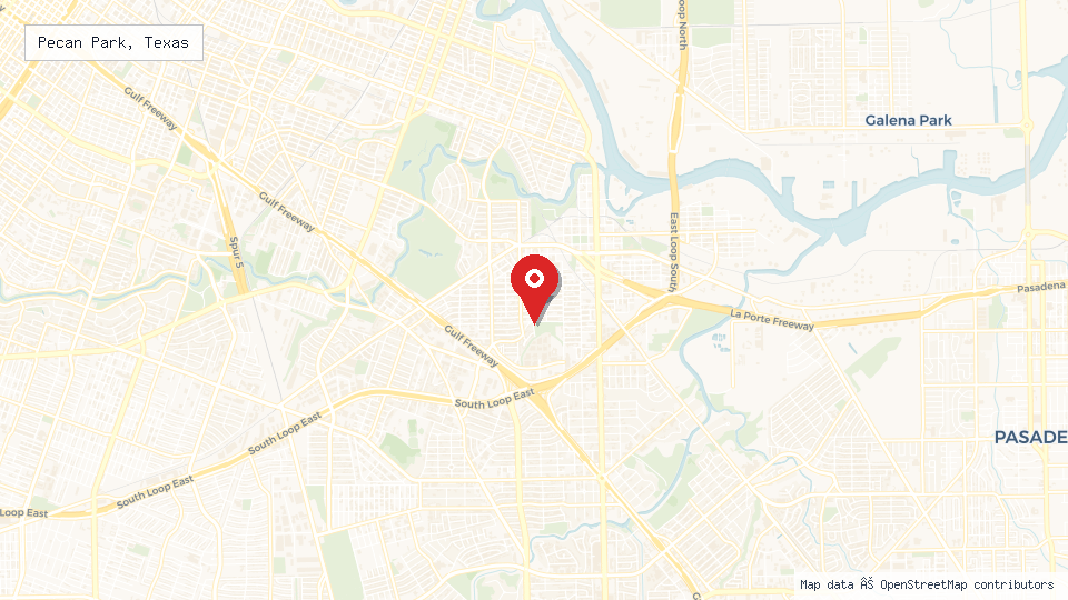 Street map of Pecan Park, Texas with location pin