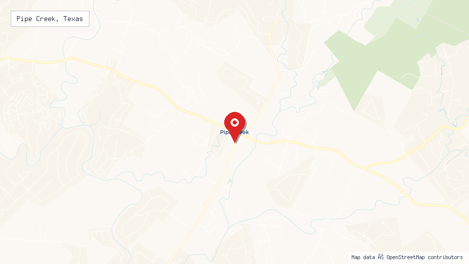Street map of Pipe Creek, Texas with location pin