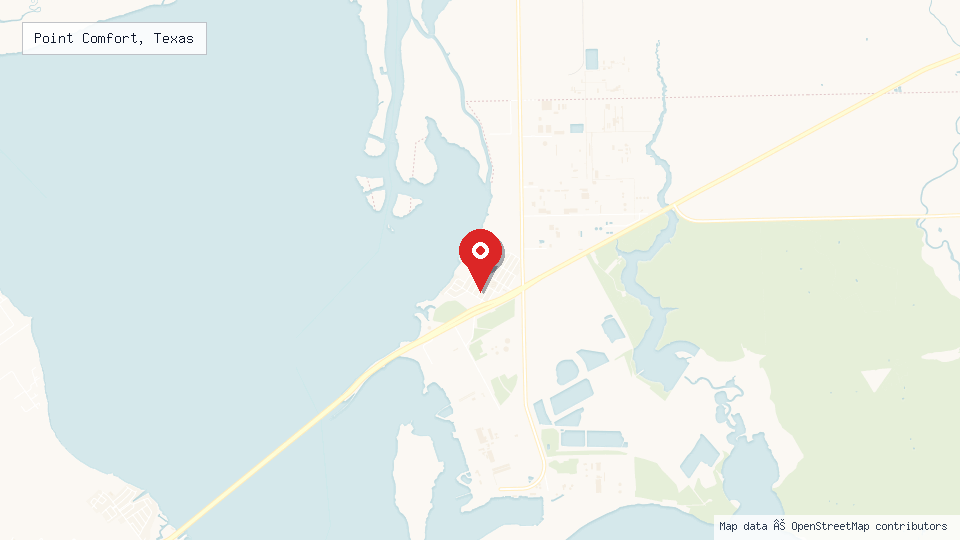 Street map of Point Comfort, Texas with location pin