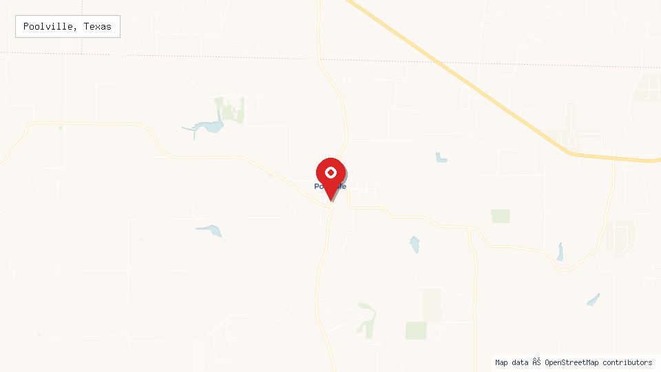 Street map of Poolville, Texas with location pin
