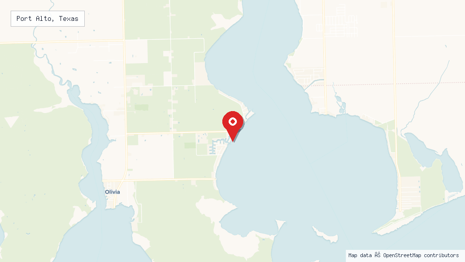 Street map of Port Alto, Texas with location pin