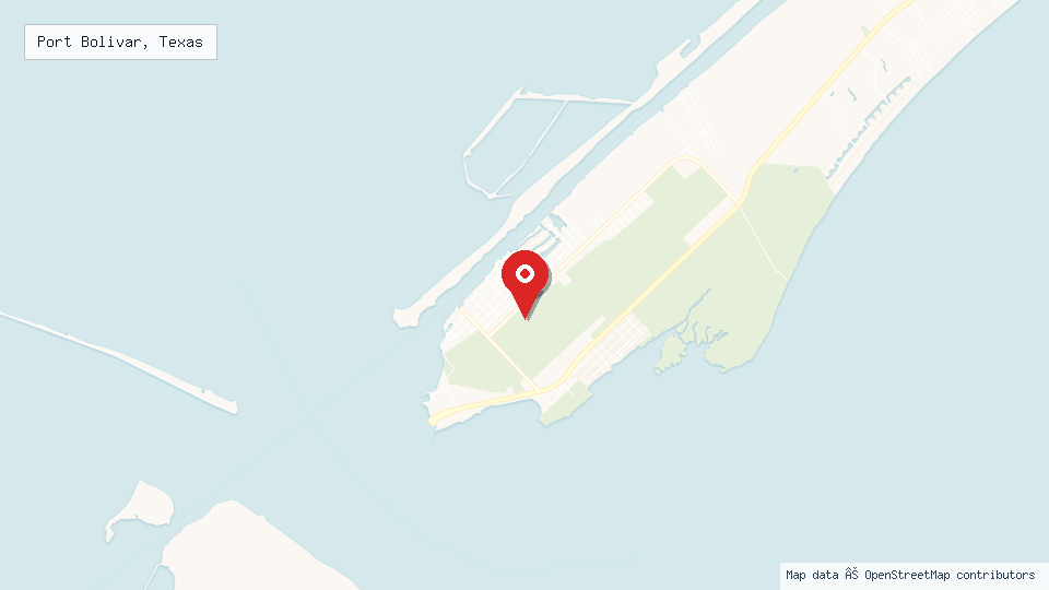 Street map of Port Bolivar, Texas with location pin