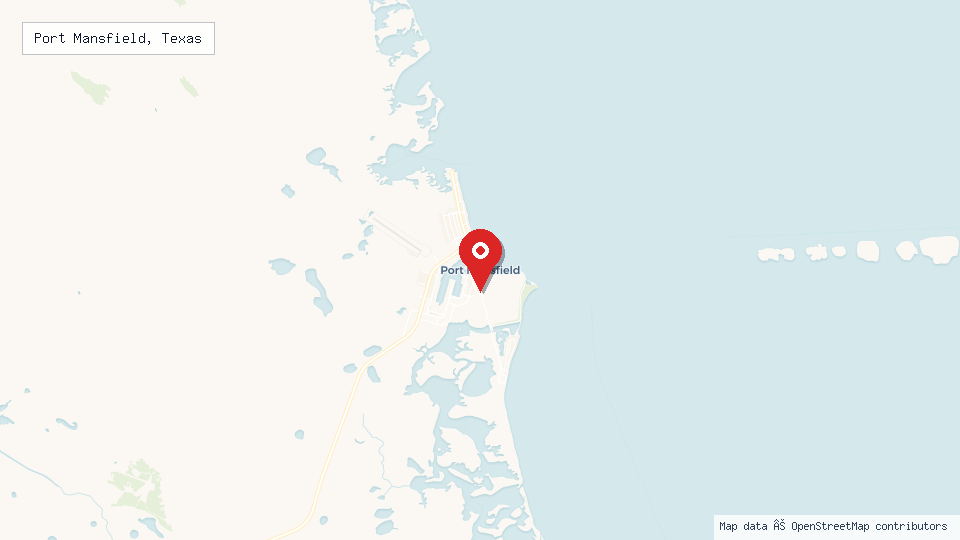 Street map of Port Mansfield, Texas with location pin