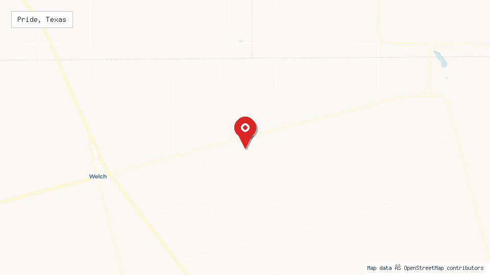 Street map of Pride, Texas with location pin