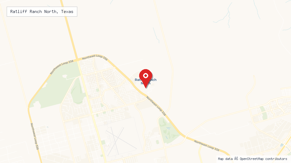 Street map of Ratliff Ranch North, Texas with location pin