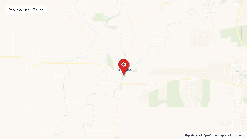 Street map of Rio Medina, Texas with location pin
