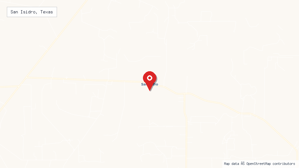 Street map of San Isidro, Texas with location pin
