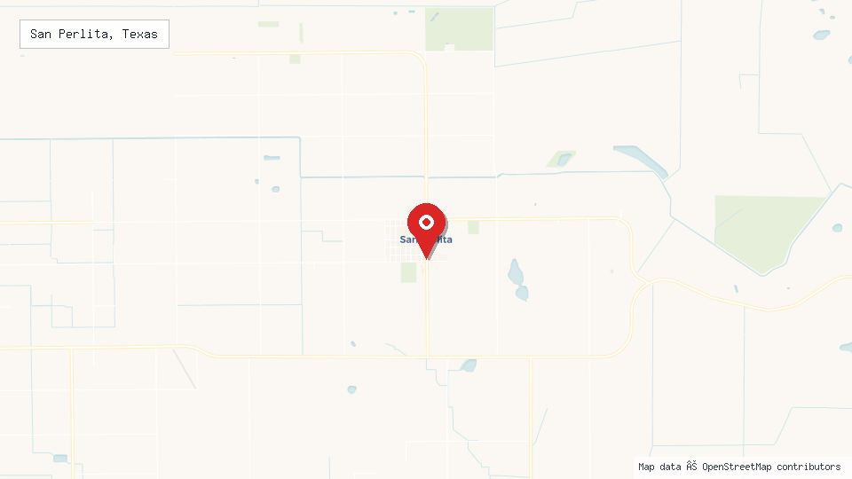 Street map of San Perlita, Texas with location pin
